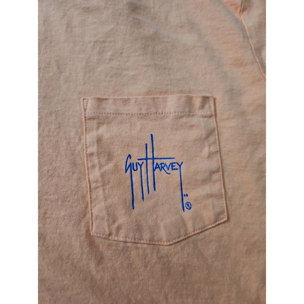 Guy Harvey Orange Tuna Offshore Fishing Pocket Graphic T-Shirt Men's Size M - Picture 9 of 12